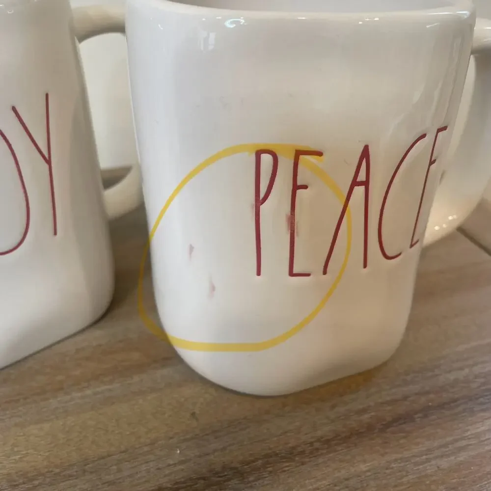 Rae Dunn Holiday Joy + Peace Mugs (2) NWOT